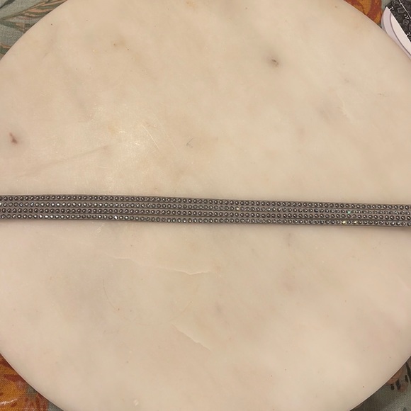 Swarovski grey crystal and silver stud multi-strand wrap around bracelet - Picture 4 of 5